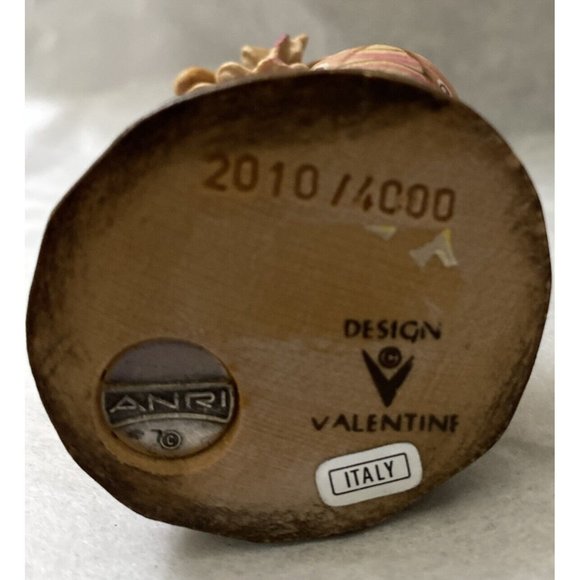 Wood Carving ANRI Wake-up Kiss Girl & Toys Figurine Signed Sarah Kay Teddy Vtg - Picture 9 of 12